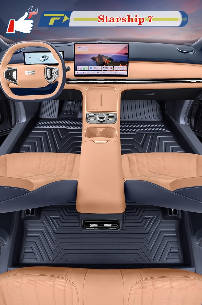 

Left-hand Drive Car Floor Mat For Geely Galaxy Starship 7 2025 Full-Surrounded Foot Mat Mat Floor Liner Floor Carpet Water-proof