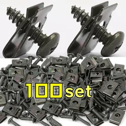 Car Screw Base Bayonet Clip Self-Tapping Screw U-Clip Car Conversion Clip Fender Bumper Protector Clip Screw for Car Motorcycle