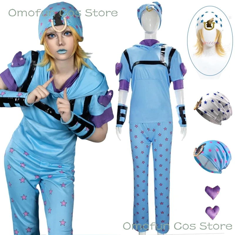 

JO JO Steel Ball Run Johnny Joestar Косплей Костюм Парик Аниме Игра Хэллоуин Вечеринка Ролевая Игра Костюм Брюки Шляпа Манга Унисекс Полный комплект