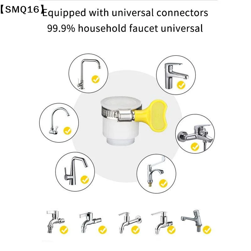 Water Tap Connector Thick Brass Threaded Adapter Tap Adapter Water Faucet Extender Adjustable Plastic Handle Hand Twist【SMQ】