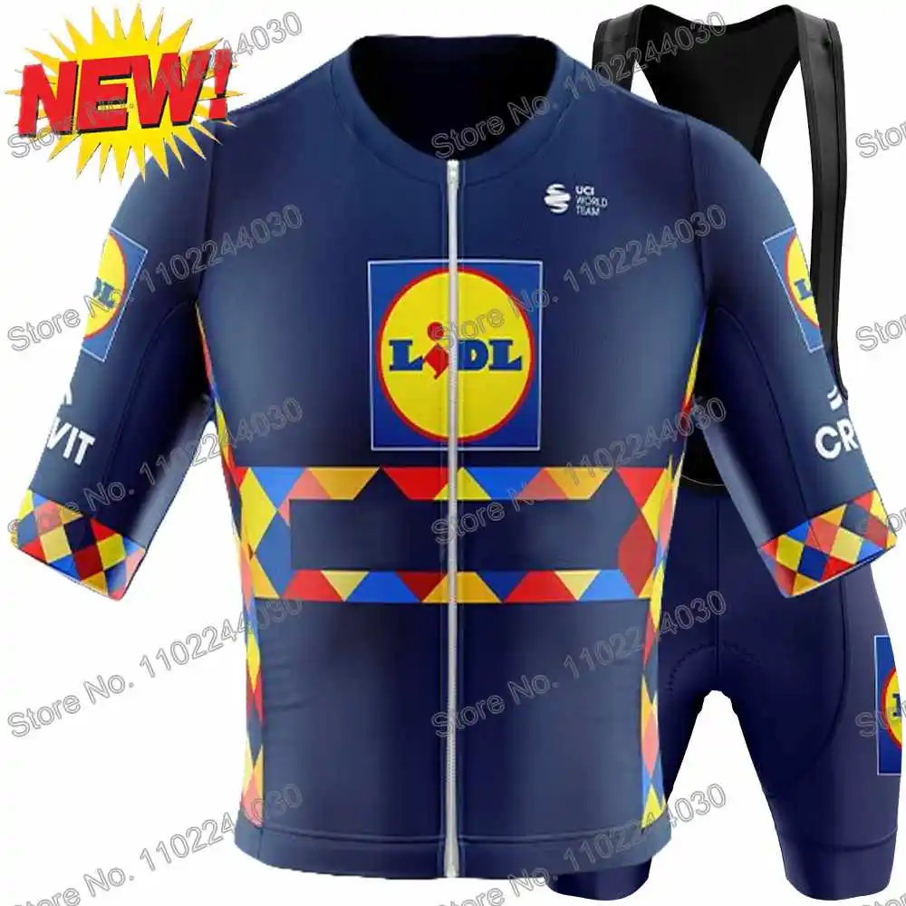 Beliebtes USA Team Lidl 2025 Radtrikot Herren-Set Sommer-Radsportbekleidung Rennrad-Hemd Anzug MTB Fahrrad-Trägerhose