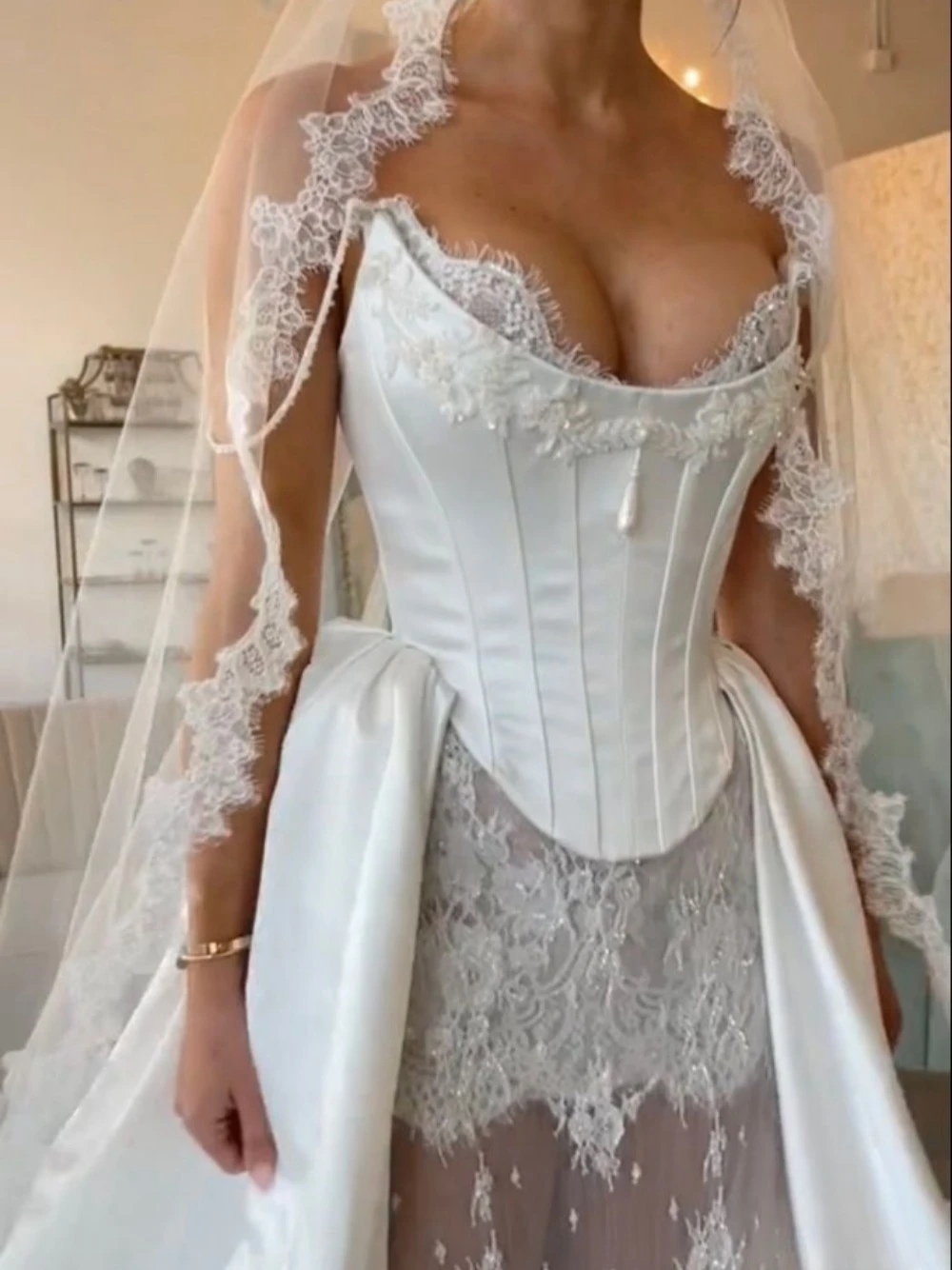 Vestidos De Novia elegantes De corte en A, Apliques De encaje, vestido De Novia De satén, Vestidos De Novia románticos hasta el suelo, Vestidos De Novia