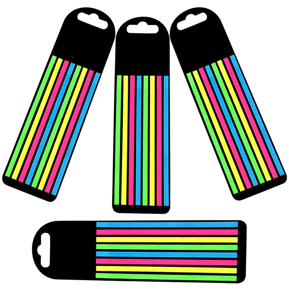 

4 Boxes Fluorescence Reading Strips Colorful Bookmarks Portable Highlight Strips Safe Material Soft Texture Educational Learning
