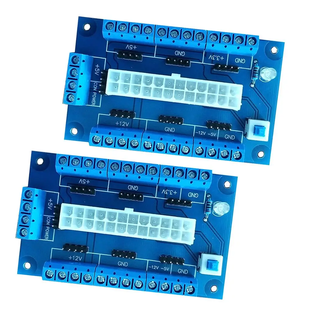 24 Pin ATX Power Module Blue Plastic Breakout Board Electronics Supply for Custom PC Build