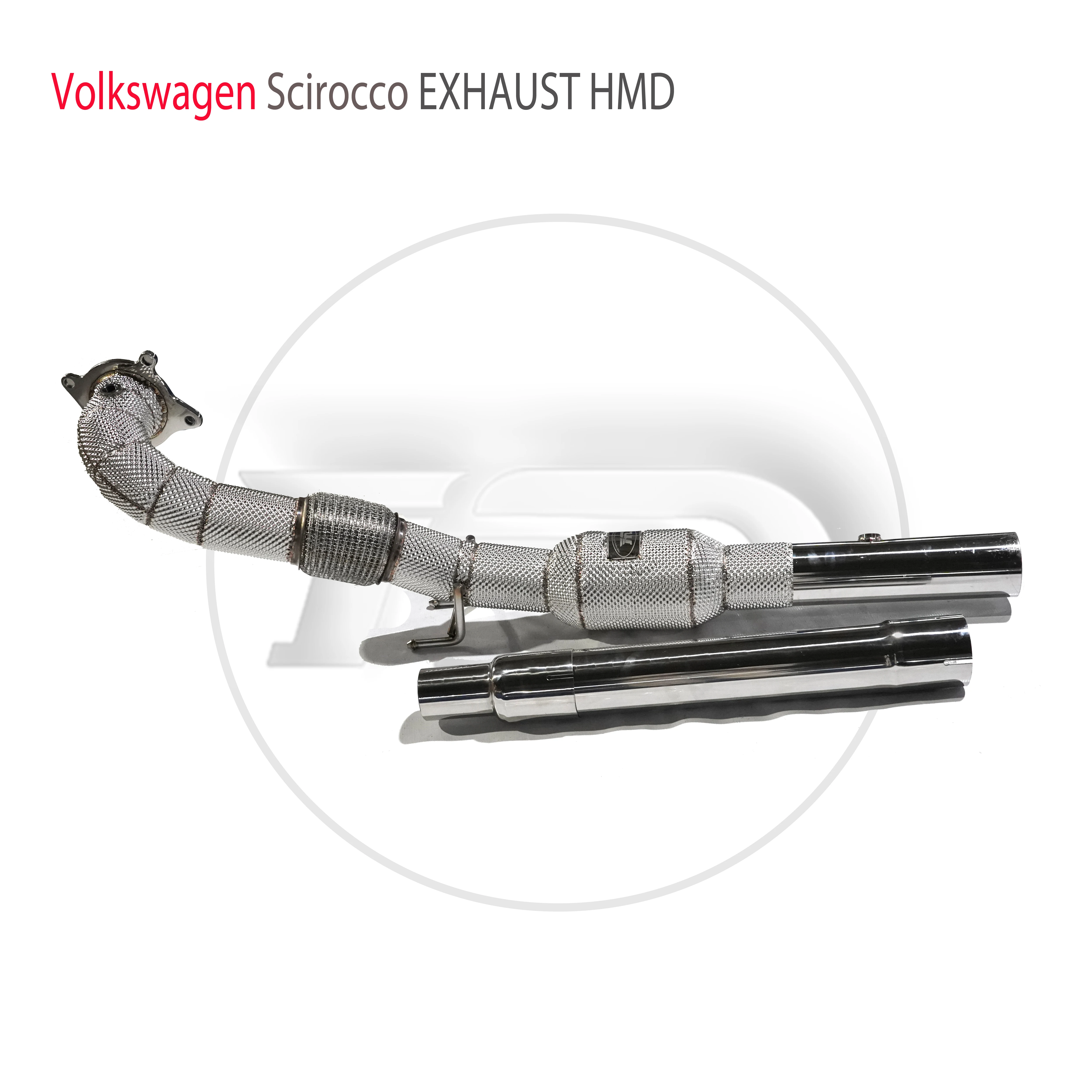 High Flow Performance Downpipe for Volkswagen Scirocco HMD Stainless Steel Exhaust System Car Accessories With Catalyst