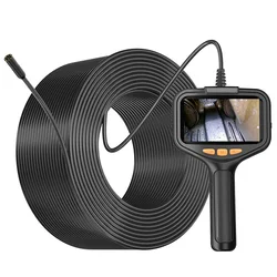 Handheld Endoscope Camera 4.3'' Screen 2-100Meter Rigid Cable HD1080P Dual Lens Front SIde Single Lens Pipe Inspection Borescope