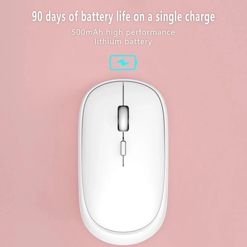 W1 Pebble Charging Wireless Mouse Business Office Computer Accessories Silent  Mouse blue pink white mice