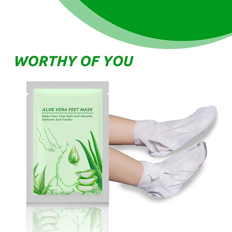 1-10PCS Aloe Vera Feet Exfoliating Foot Mask Pedicure ถุงเท้าสําหรับฟุต Mask ลบ Dead Skin รองเท้าส้นสูงเท้า Peeling Skin Spa Mask