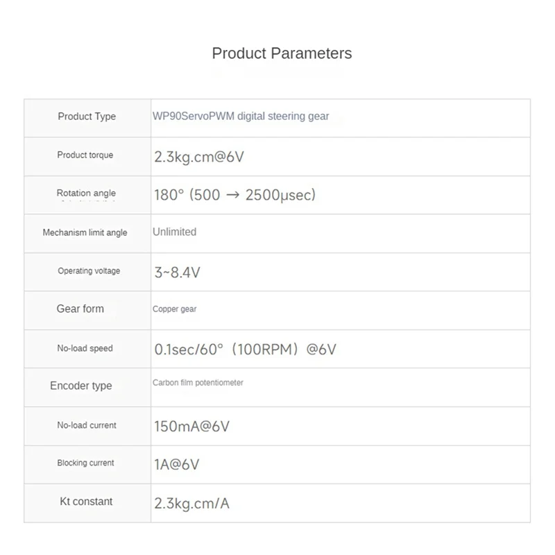 A44F-Waveshare Wp90 Servo digital 2,3 kg Diente de cobre Servo digital Control de motor de alto par