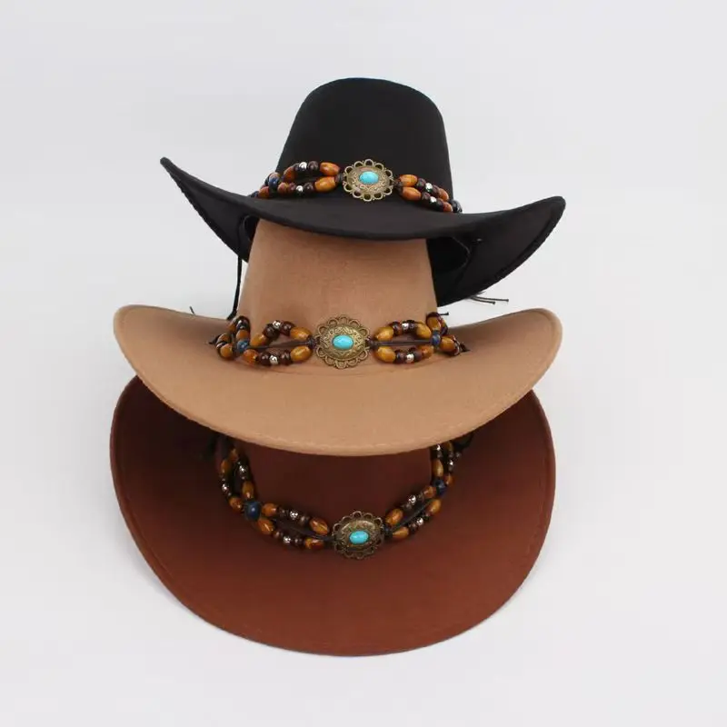 

Western Cowboy Hat Summer European-style Wide-brimmed Sun Hat Rolled-brim Riding Cap Outdoor Sun Protection Top Hat