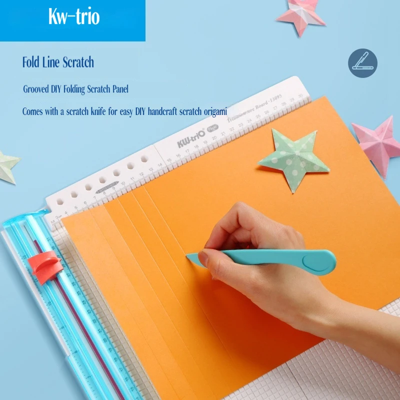 Kw-Trio 13095 Pemotong Kertas Papan Skor 7 Dalam 1 Alat Pemotong Kertas Kerajinan Dengan Pisau Skor Dan Lipatan Kertas Untuk Membuat Foto