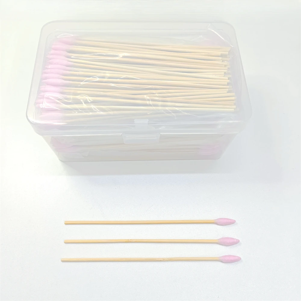 100/300 Stück 6 Zoll lange Wattestäbchen mit Holzgriffen, Applikator mit Baumwollspitze zum Reinigen, Wattestäbchen, Öl-Make-up – Detail 40