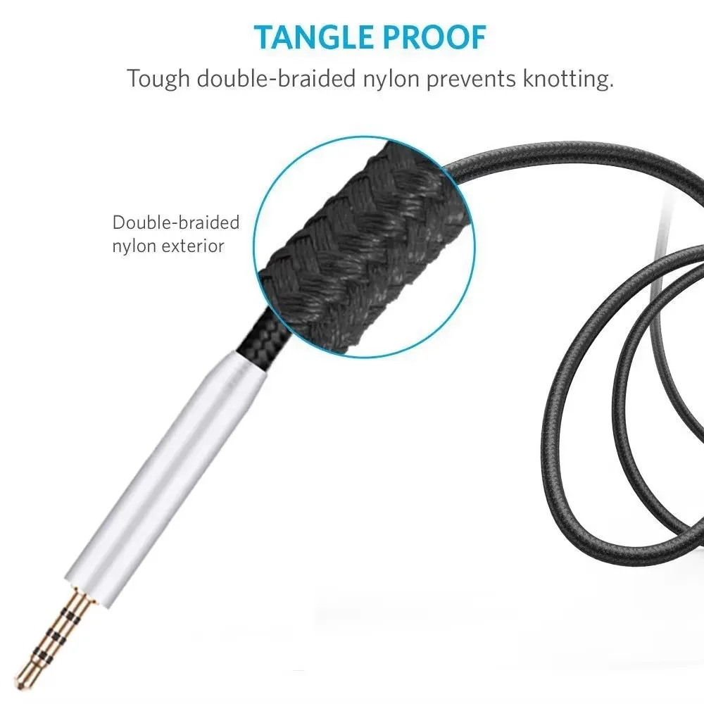 OFC Substituição Nylon Trançado Cabo, Cabo de Extensão para Bose, QC45, QC35, QC25, QuietComfort 45, 35, 25, 700, OE2, OE2I Auscultadores