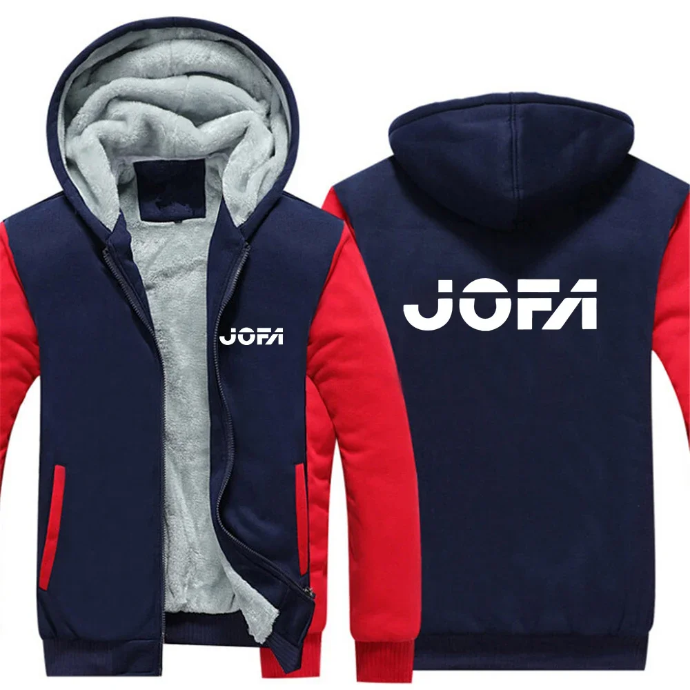 2024 Autumn Winter Men's JOFA Hockeyer Logo Printed Personality Long Sleeve Cold Prevention Warm Zipper Hooded Thickened Hoodies