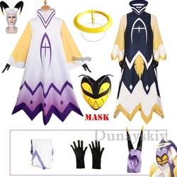 Hazbin Adam Cosplay Anime Hotel Man First Angel Halo Clothes Mask Cosplay Costume Suit Cos Halloween Party Adult Men Costume