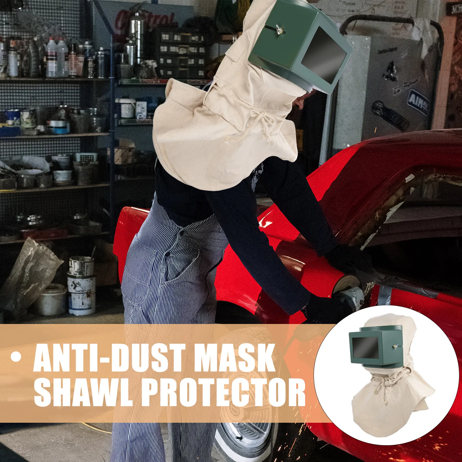 

Durable Sandblasting Hood Protective Cover Lightweight Breathable Sandblaster Mask Protector Industrial Facial Protector Outdoor