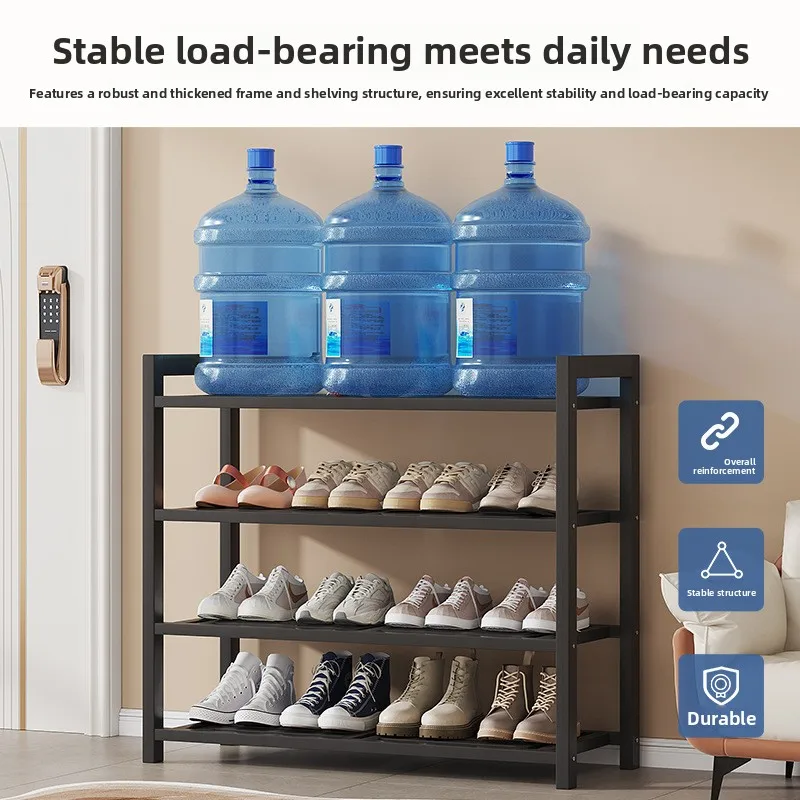 Shoe Rack Home Entrance Stainless Steel Multilayer Storage Iron Art Thickened Design Shoe Storage Shoe Shelf Shoe Cabinet