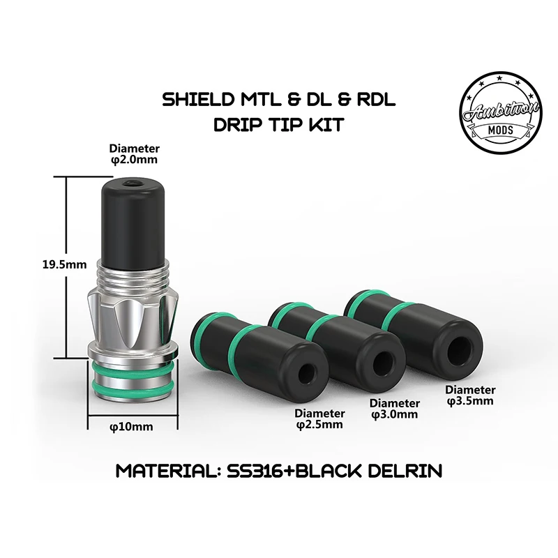 Vape طموح تعديل درع MTL & DL & RDL بالتنقيط تلميح عدة مقاومة للحرارة المعبرة للأسقف MTL هيئة الطرق والمواصلات RDA RDTA Vape الملحقات