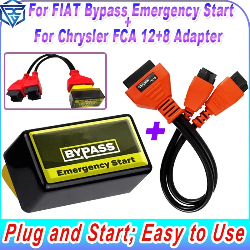 

For Fiat Bypass Emergency Start Device IMMO OFF + For Chrysler 12+8 Adapter For FCA Vehicle Fit Xhorse Launch Autel MS906S 908S