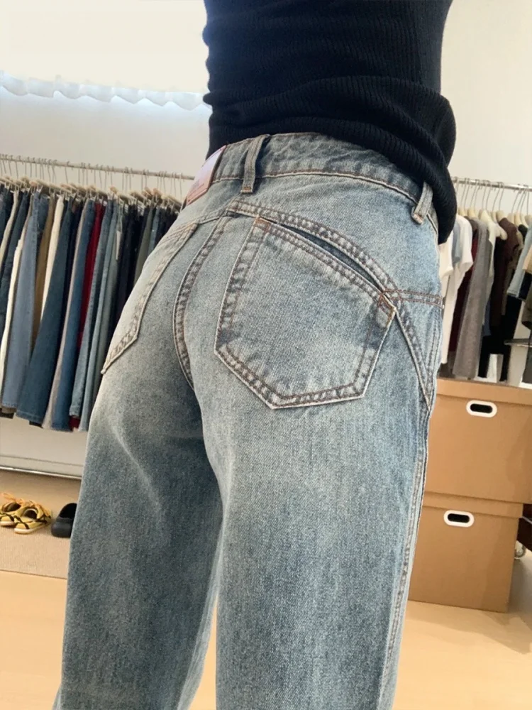 بنطلون جينز نسائي من American Retro Bell Bot بتصميم منخفض الخصر للتخسيس وليس يغطي الرجل كاجوال مريح وقابل للتنفس وناعم