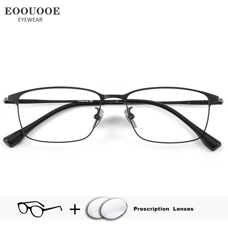 

Men's Glasses With Prescription Lenses Recipe Pure Titanium Optics Eyeewear Progressive Myopia Reading Eyeglasses Urltra-Light