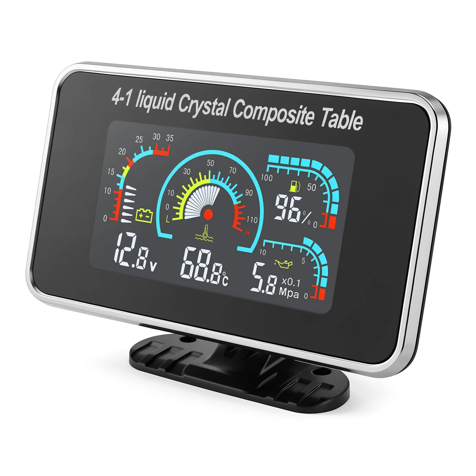 4-in-1-LCD-Auto, digital, Wassertemperatur, Öldruck, Voltmeter, Volt, Kraftstoffanzeige, Alarmanzeige mit 100–575 mm Sensor – Detail 14