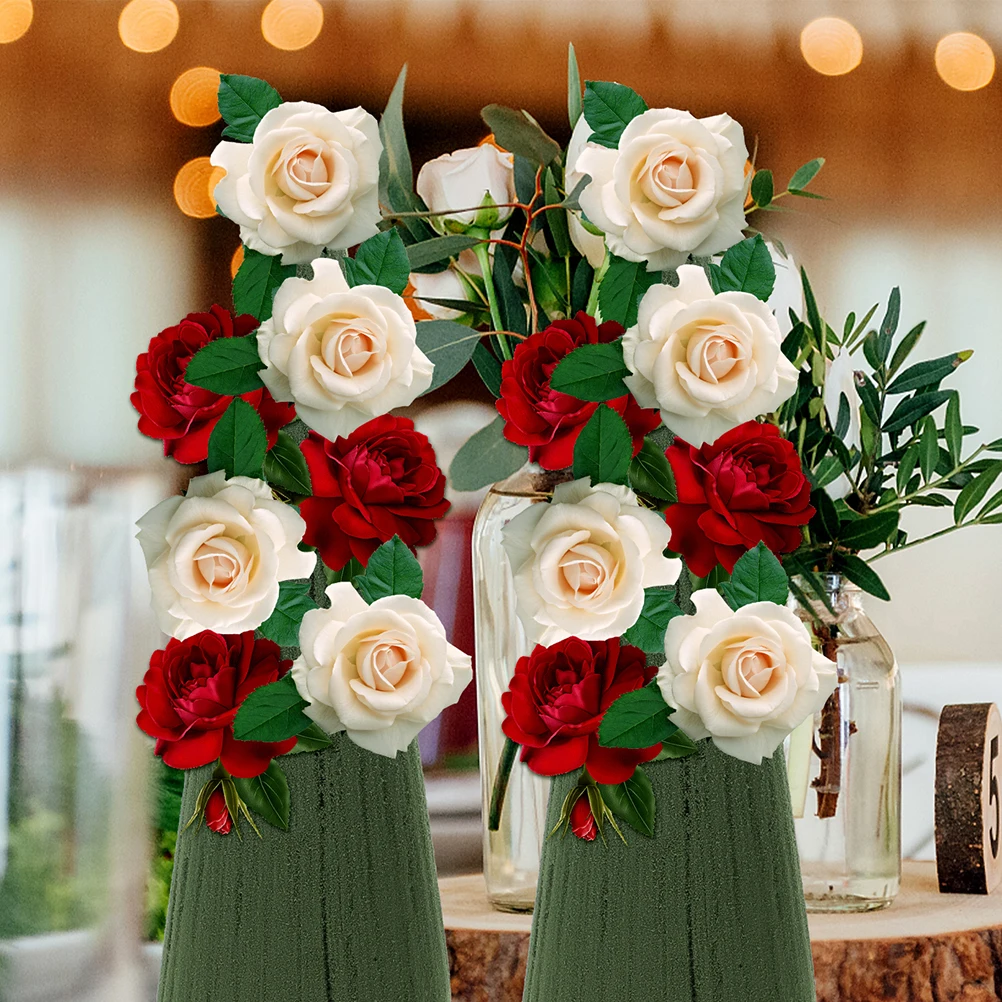 

4pcs Mud Diy Cone Shape Floral Foam Block Fresh Artificial Arrangement Material Fast Water Absorption Home Wedding Decor Dried
