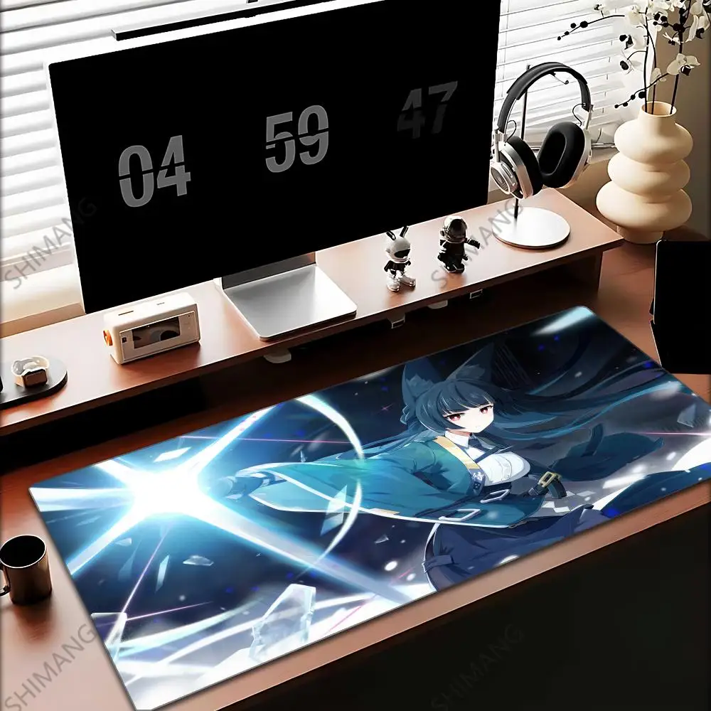 Large Mousepad 900x400 Hoshimi Miyabi Zenless Zone Zero Mouse Pad Keyboard Extended Carpet Gaming Accessories Anime Desk Mat Rug