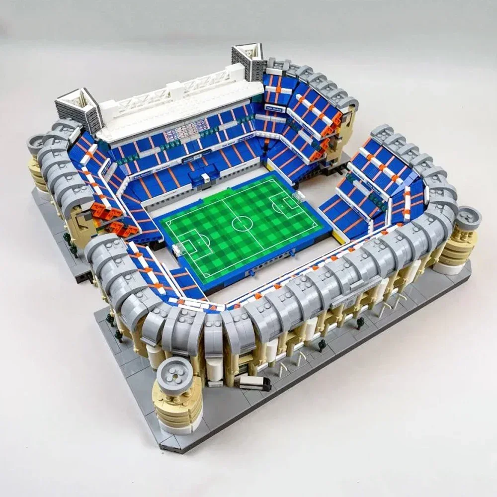 New product architectural series large football field Bernabeu DIY assembly building block toy model birthday gift for boys