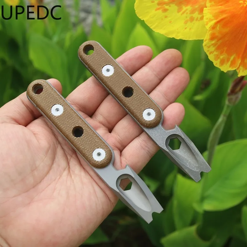 G10 Patch Multifunction Titanium Crowbar EDC Pocket Tool Bottle Opener Portable Back Clip