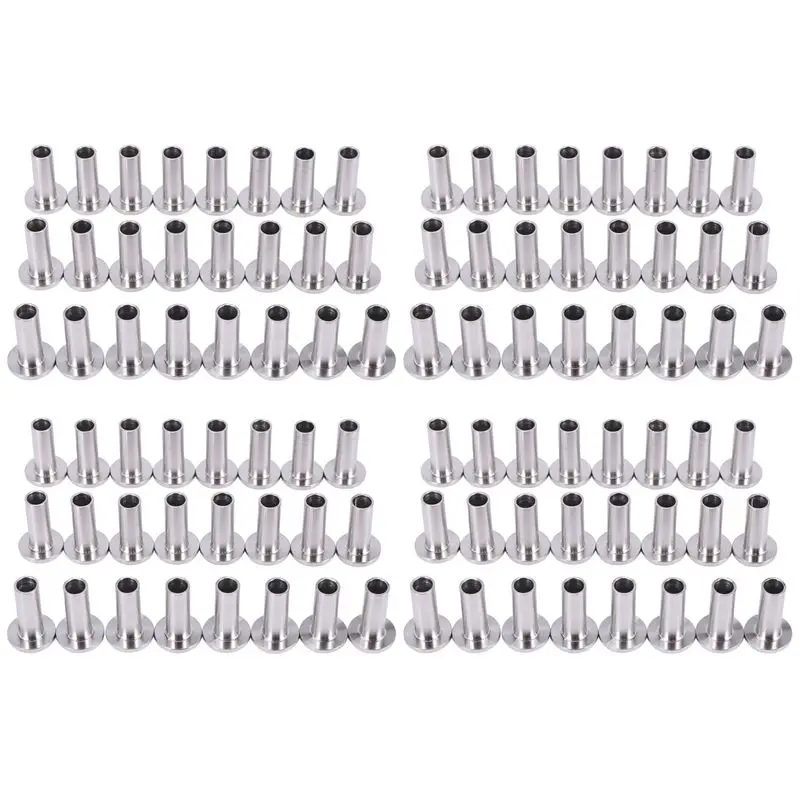 ABUL-Stainless Steel Protector Sleeves For 1/8 Inch Cable Railing, Wood Posts, DIY Balustrade T316 Marine Grade 96 Pack