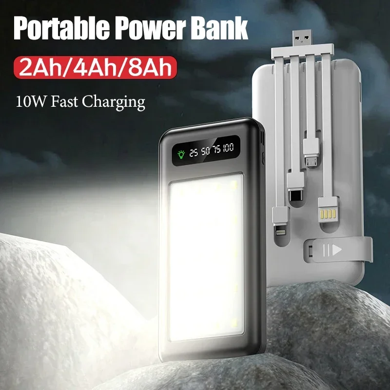 Power Bank Outdoor Camping Light 50000MAh Comes with Removable Fast Charging Mobile Phone Holder Portable External Battery Pack