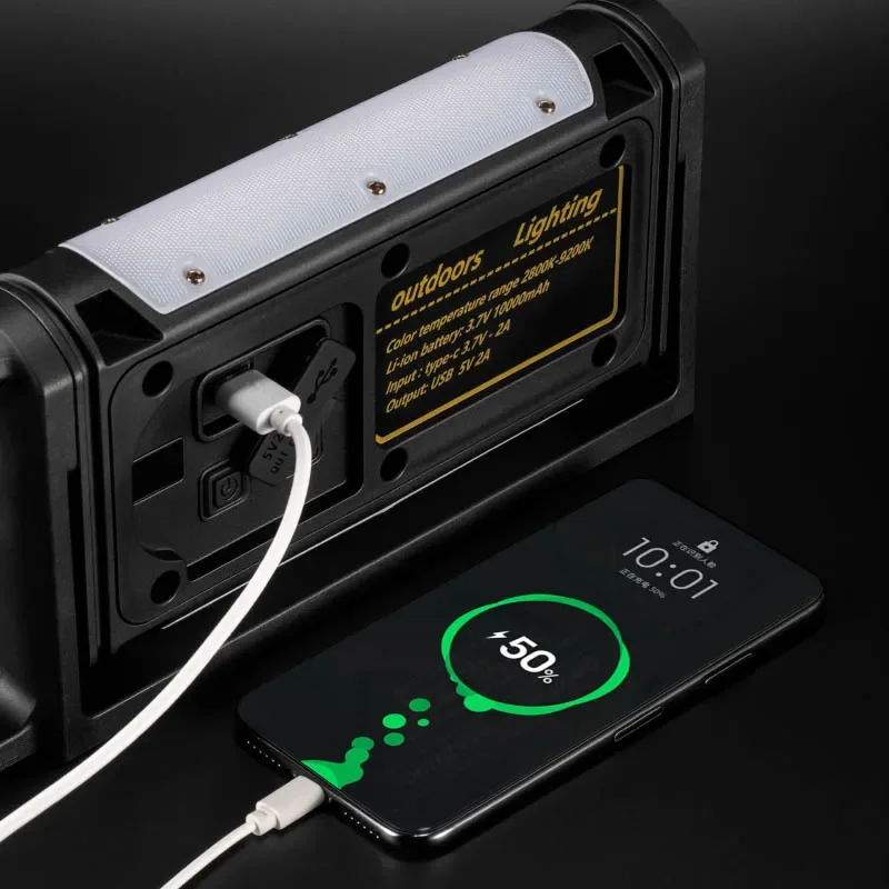 Rechargeable Outdoor Handheld Work Light High Brightness Magnetic Portable Floodlight With Large Capacity Battery