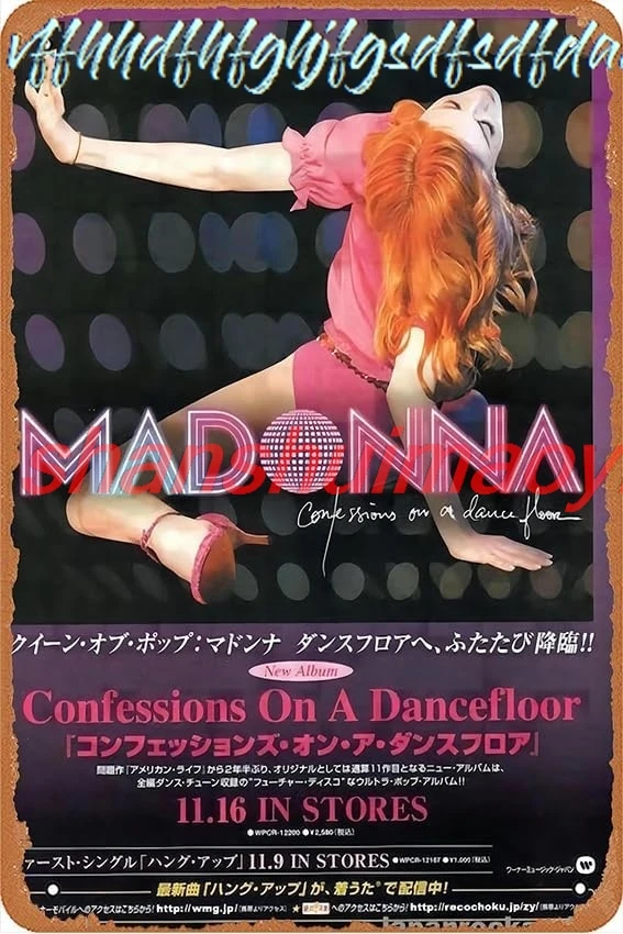 Madonna 2005/12 Confessions On A Dance Flooralbum ad pop/rock Poster Metal Sign Tin Metal Retro Wall Decor for Home,Street, sign