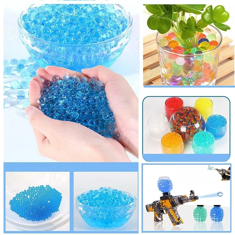 30000pcs/box 7-8mm Gel Balls Water Beads Splat Gun Refill Ammo Polymer Growing Water Balls Vase Decoration Home Decor