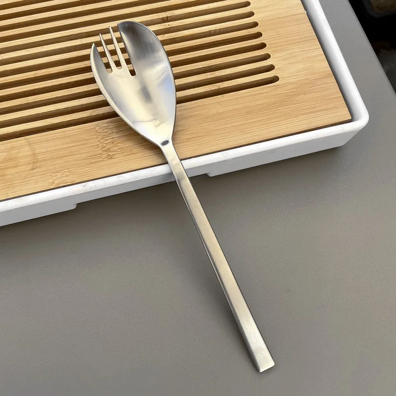 

Stainless Steel Watermelon Spoon Household Kitchen Tableware Creative Integrated Type Spoon and Fork Dual-purpose Toothed Spoon
