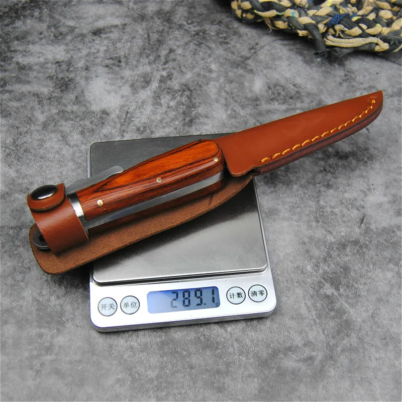 Japanes d2 Steel camping Body Guard Messer Angel messer Dschungel Jagdmesser Outdoor scharfe taktische Messer Lederbezug