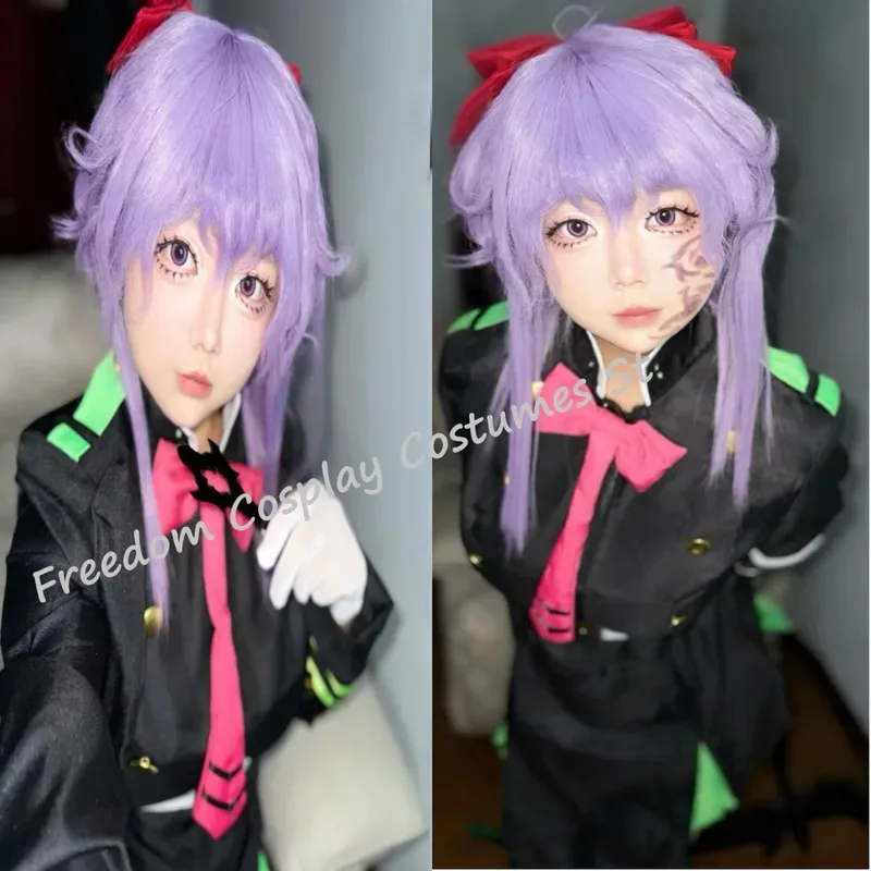 

20151123 Hiiragi Shinoa аниме костюм одежда парик униформа косплей битва повседневный наряд Хэллоуин вечерние женское платье