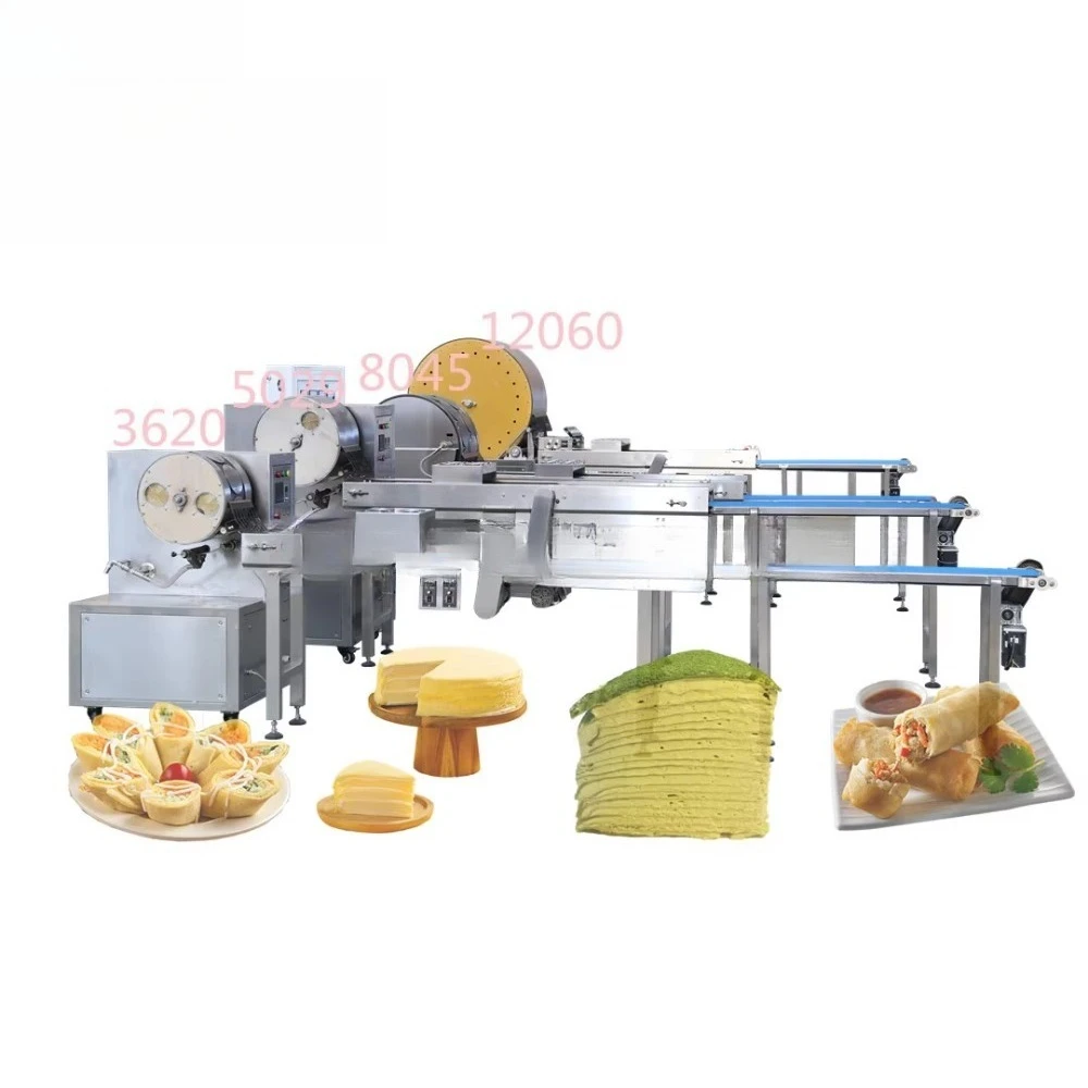 Factory Price Egg Roll Crepe Pancake Maker Lumpia Wrapper Spring Roll Pastry Sheet Making Machine