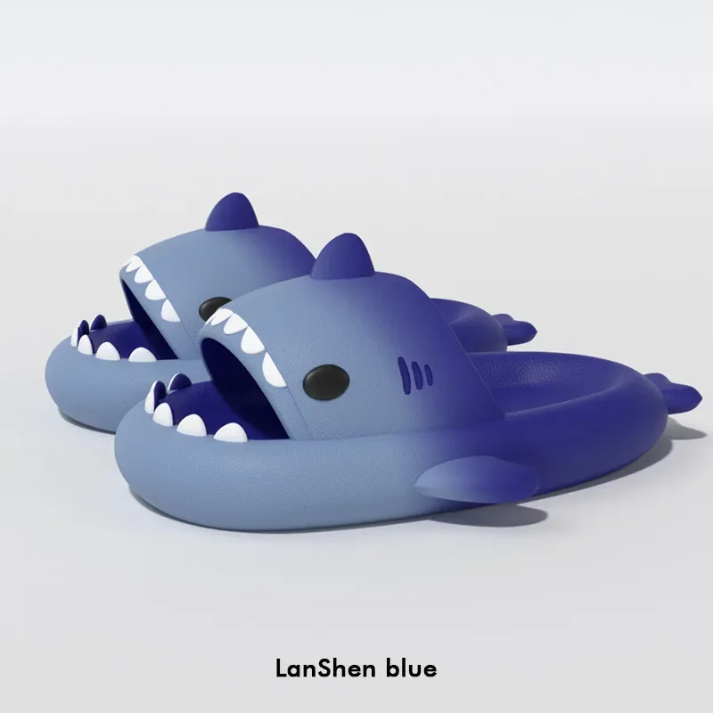 2024 New Style Children Gradient Shark Slippers 4cm Thick Sole Slippers Summer Kids Slippers  Boys Girl Shoes