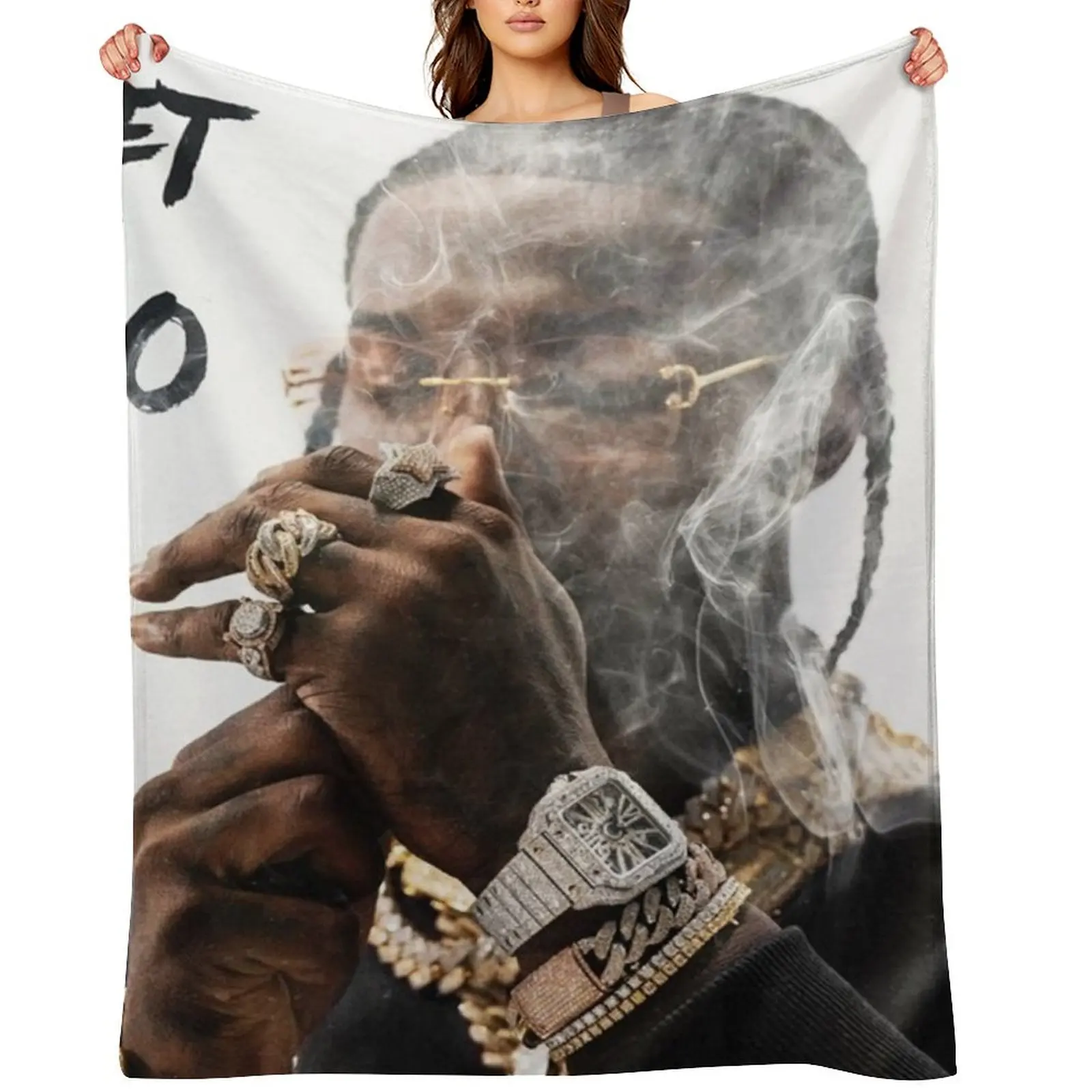 

Smoke The Woo Throw Blanket sofa bed Personalized Gift manga Designers Blankets