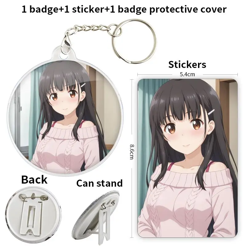 Irido yume anime personagem botão macio crachá broche âncora periféricos pino presente das crianças personalizado lapela pingente chapéu