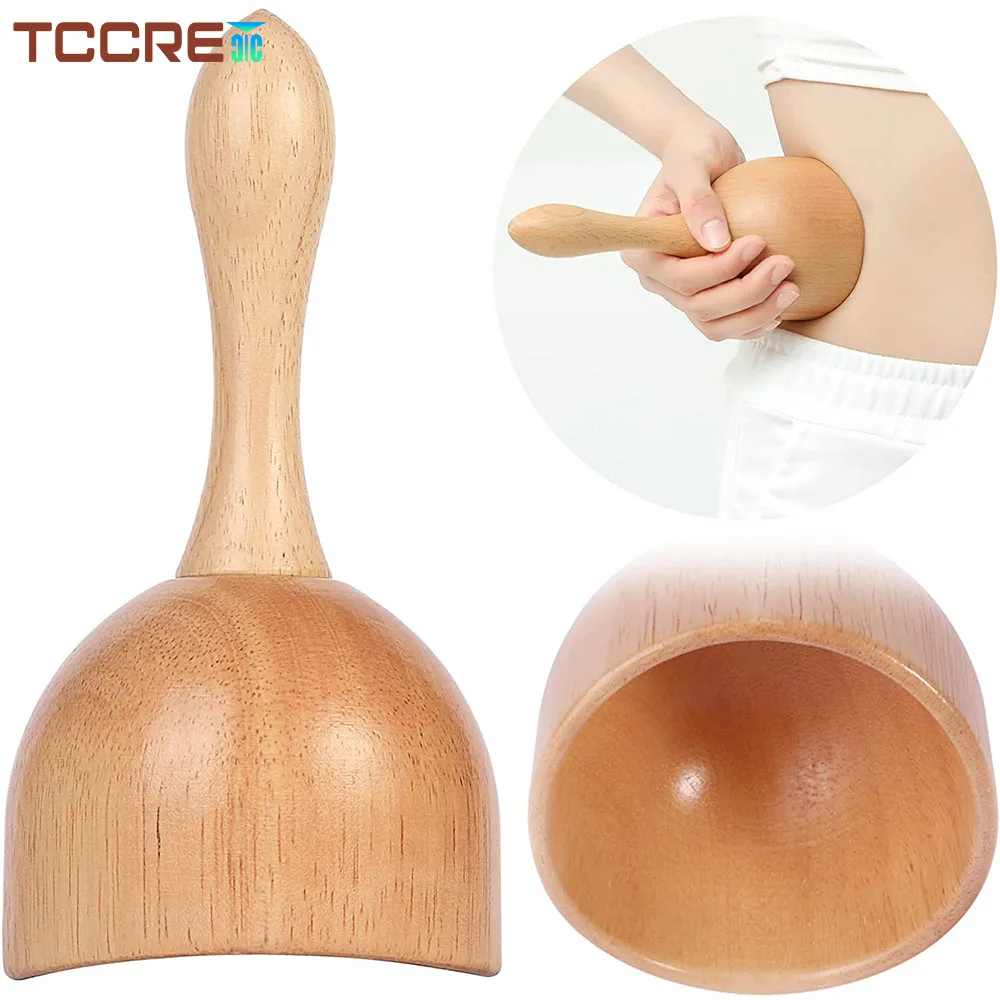 

Handheld Wooden Massage Cup Wood Therapy Tools Gua Sha Massage Lymphatic Drainage Massager for Body Shaping, Cellulite Remover