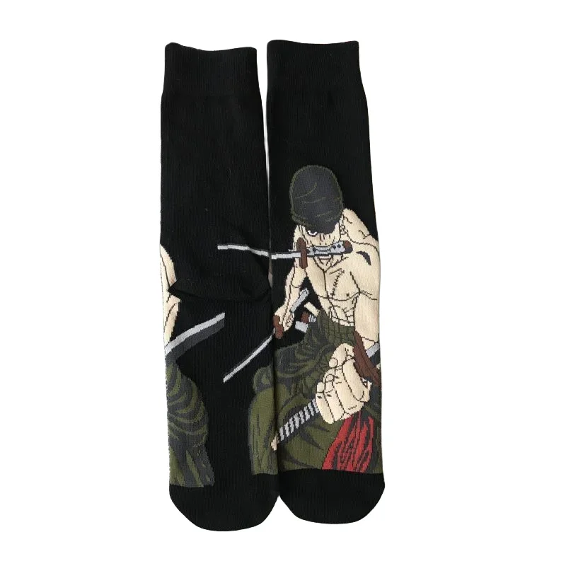 One Piece Cartoon Anime rufy Sauron Ace calzini da uomo e da donna studente creativo Trendy Sports calzini di cotone medio lungo regalo