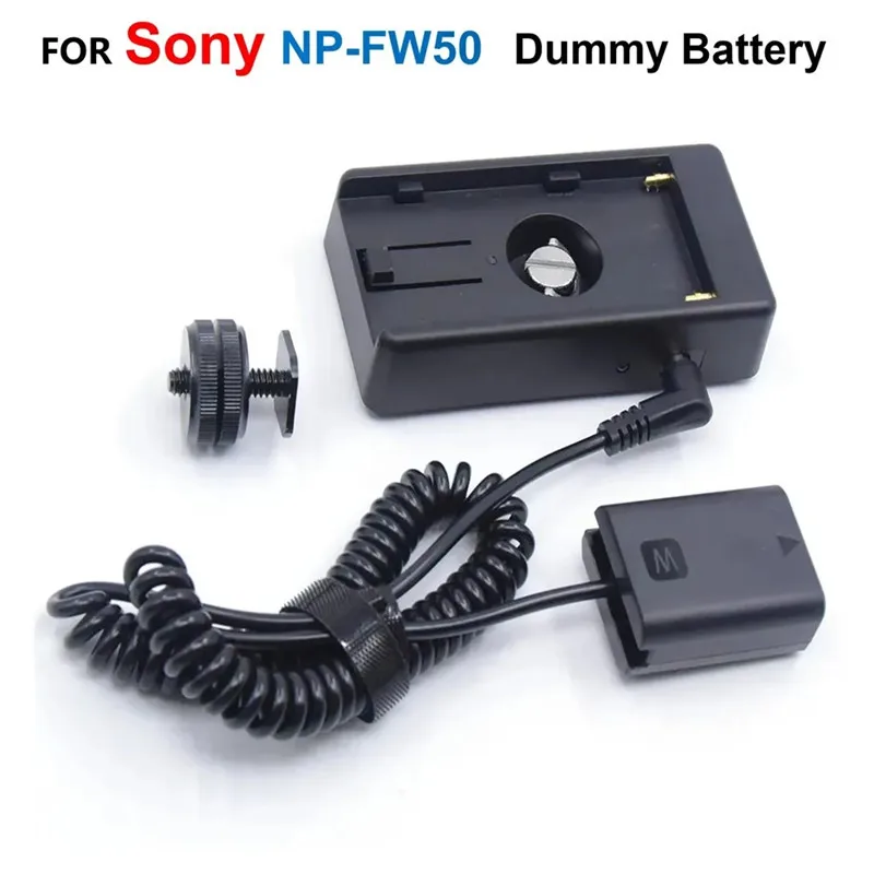 

NP-FW50 AC-PW20 Dummy Battery With NP F970 F750 F550 Battery Adapter Mount Plate Kit For Sony Alpha A7R NEX3 A6500 A7000 ZV-E10