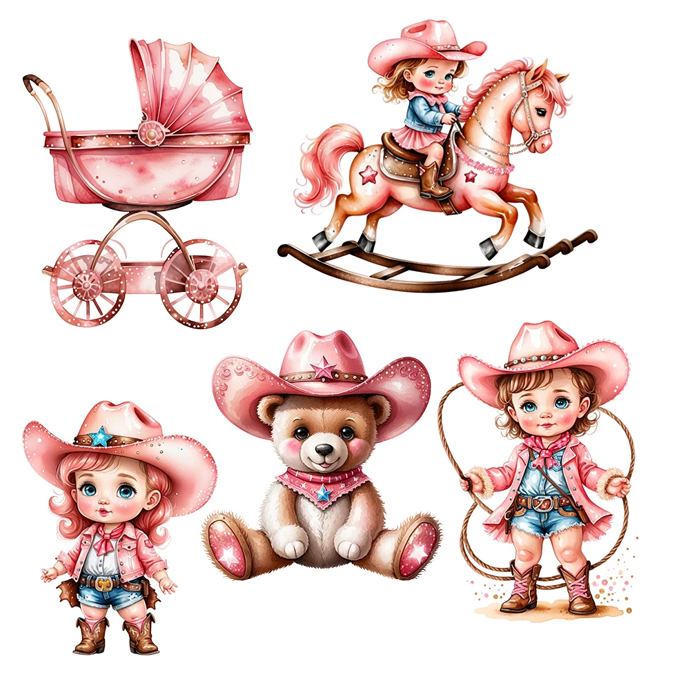 

Pink Baby Western Cowboy Girl Teddy Bear Kt Board Baby Shower Cut Outs Props Cardboard Birthday Party Decor Stand Up Props