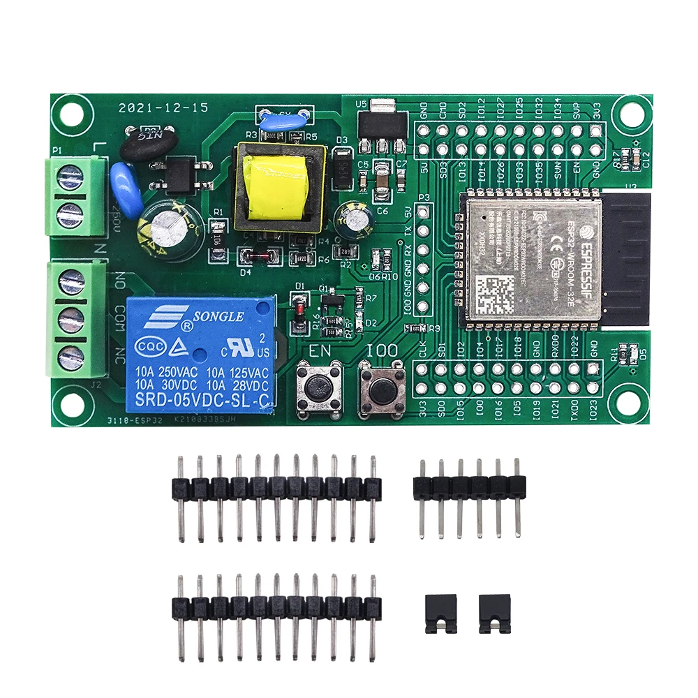 AC90-250V 1 CH ESP32 Relay Development Board Onboard ESP32-WROOM-32E WiFi BLE Module RST IO0 Button Relay Module