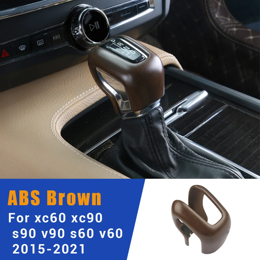 For Xc60 Xc90 S90 V90 S60 Brown Central Console Gear Shift Lever Cover Gear Grip Decorative