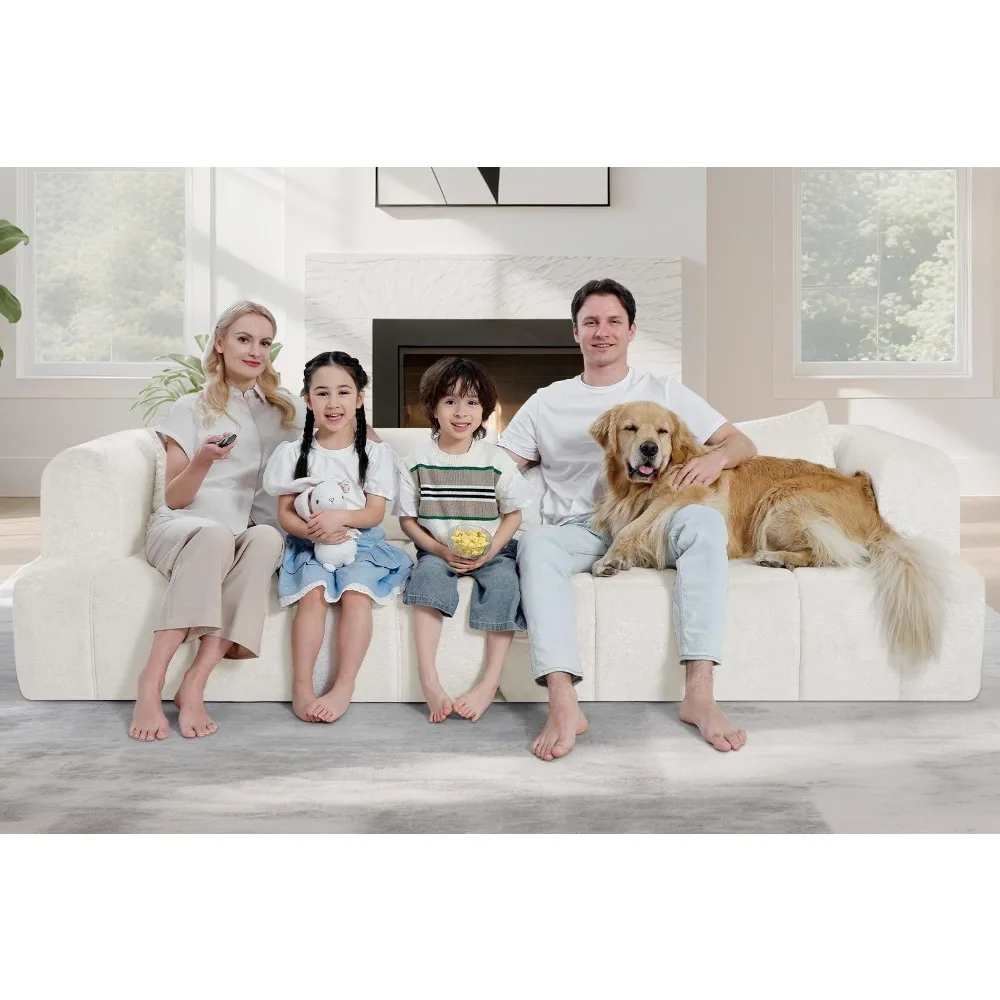 أريكة مقسمة على شكل سحابة مع مقاعد عميقة، ووسائد داعمة، ومساند للذراعين واسعة، ووسائد - أريكة حديثة للمريحة