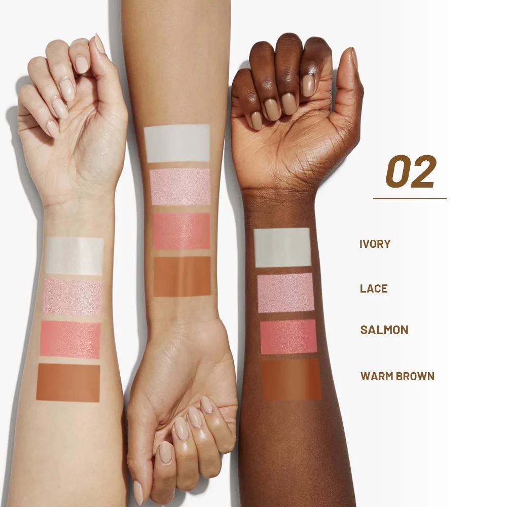 4color Eye Shadow Plate Matte Pearl Daily Suitable Novices Multi-function Facial Palette High-gloss Blush Contouring Light Flash